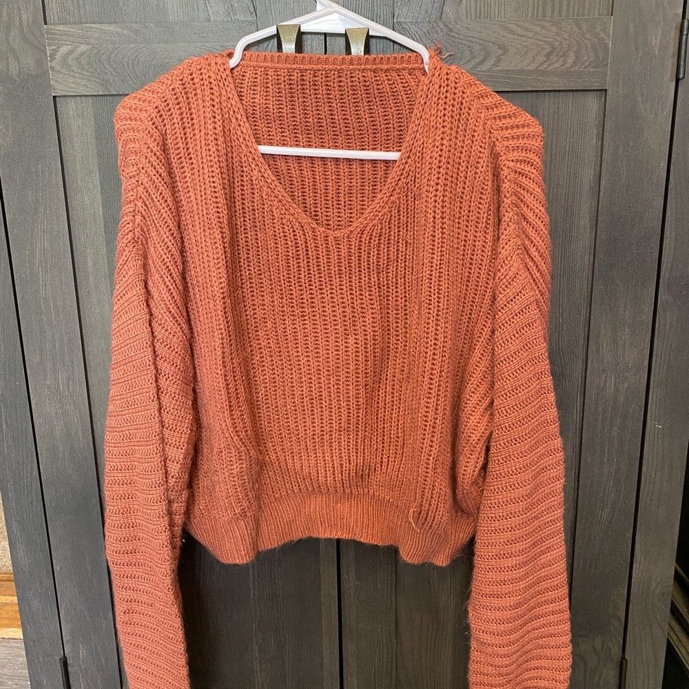 Peach Cropped Sweater